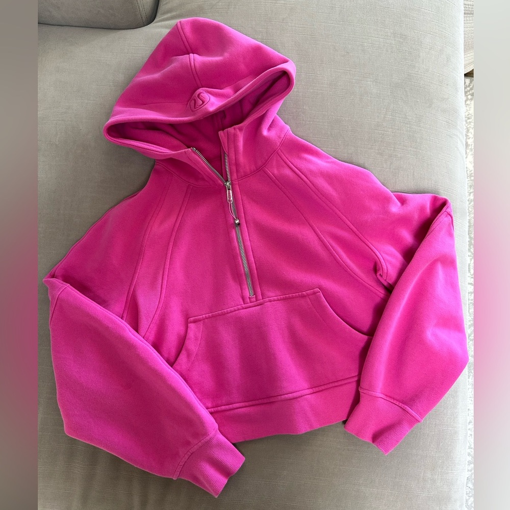 Lululemon Sonic Pink Scuba Half Zip Hoodie XS S